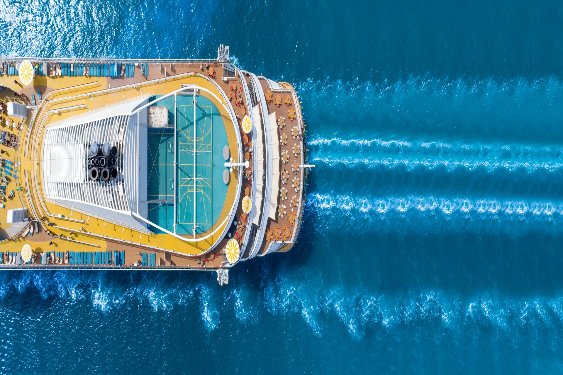 Vista aérea de un crucero