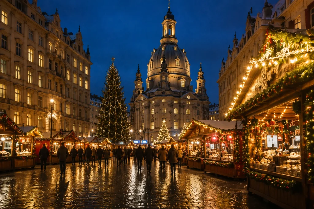 Imagen navideña de ciudad europea